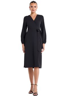 BCBG - Women Black Solid Dress with Belt