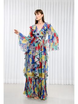 MANDIRA WIRK - Hibiscus Printed Chiffon Dress