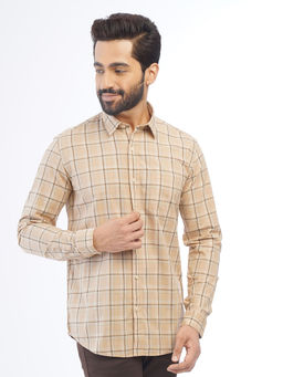 Greenfibre - Mens Beige Regular Fit Cotton Shirt