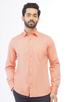 Greenfibre - Mens Orange Cotton Regular Fit Shirt