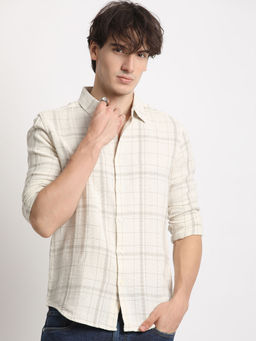 The Bear House - Mens White Slim Fit Casual Shirt