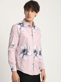 The Bear House - Mens Printed Slim Fit Casual Shirt