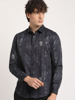 The Bear House - Mens Printed Slim Fit Casual Shirt
