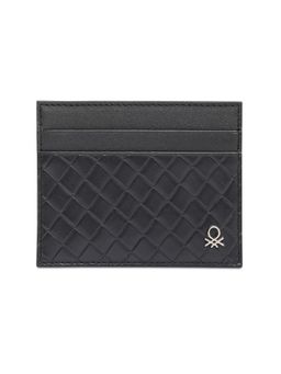 United Colors of Benetton - Men Ho Lice Leather Card Holder - Black