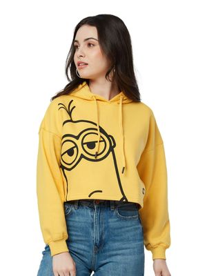 The Souled Store Hoodies and Sweatshirts : Buy The Souled Store Minions  Mood Cotton Women Cropped Oversized Hoodie Online | Nykaa Fashion