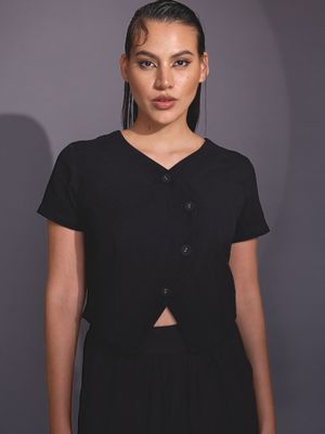 Buy SPELL BY SMOKESHOW Chloe V-Neck Top Black Online