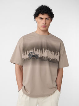 The Souled Store - Pure Cotton Half Sleeves Round Neck Graphic T-Shirt
