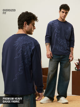 The Souled Store - Pure Cotton Full Sleeves Round Neck Graphic T-Shirt