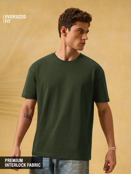 The Souled Store - Cotton Blend Half Sleeves Round Neck Solid T-Shirt