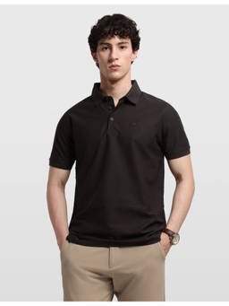 Arrow - Cotton Half Sleeves Collar Neck Solid Polo T-Shirt