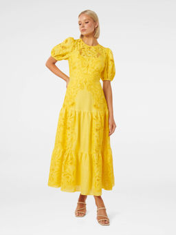 Forever New - Lottie Broderie Midi Dress Yellow
