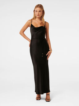 Forever New - Lucy Satin Cowl Maxi Dress Black (Set of 2)