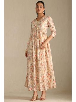 Soch - Women Cream Floral Maxi Dress