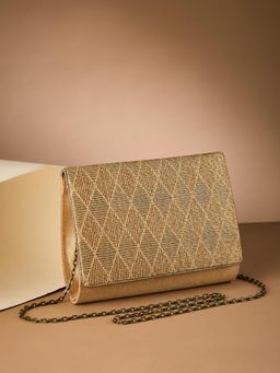 Fabindia - Gold Woven Polyester Clutch