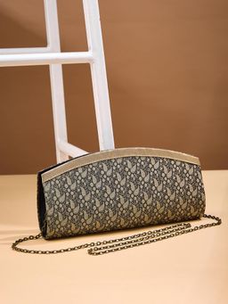 Fabindia - Grey Woven Polyester Clutch