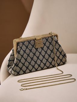 Fabindia - Black Woven Polyester Clutch