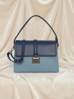 ESBEDA - Blue Colorblock Pu Handbag with Detachable Strap