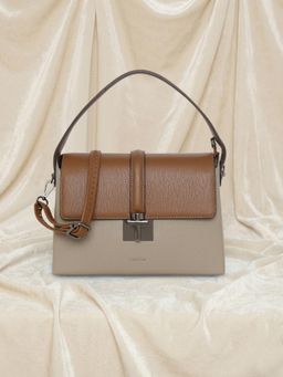 ESBEDA - Pink Colorblock Pu Handbag with Detachable Strap