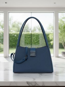 ESBEDA - Blue Solid Pu Handbag with Detachable Strap