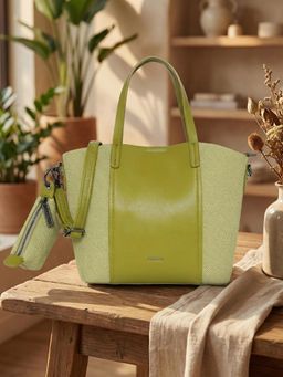 ESBEDA - Olive Solid Pu Handbag with Detachable Strap