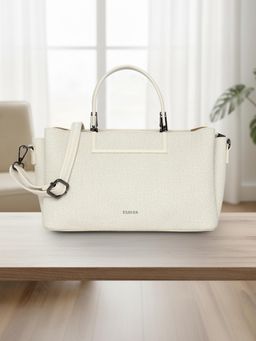 ESBEDA - Beige Solid Pu Handbag with Detachable Strap