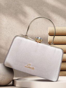 Lavie - Pink Textured Synthetic Leather Clutch with Detachable Chain Strap