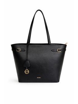 KLEIO - Black Solid Vegan Leather Handbag
