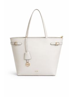 KLEIO - Cream Solid Vegan Leather Handbag