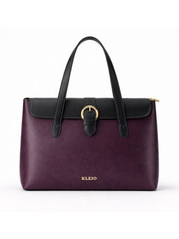KLEIO - Wine Solid Vegan Leather Handbag