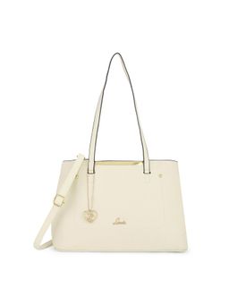 Lavie - White Solid Synthetic Leather Handbag