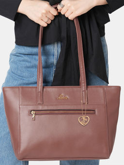Lavie - Brown Solid Synthetic Leather Handbag