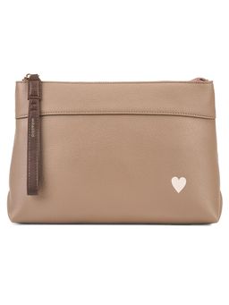 MIRAGGIO - Beige Solid Pu Pouch