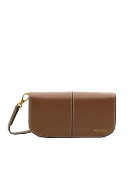 MIRAGGIO - Bronze Solid Pu Sling Bag with Detachable Strap