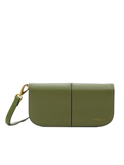 MIRAGGIO - Green Solid Pu Sling Bag with Detachable Strap