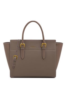 MIRAGGIO - Taupe Solid Pu Handbag with Detachable Strap