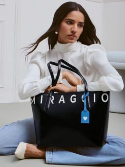 MIRAGGIO - Black Solid Pu Handbag