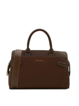 MIRAGGIO - Tan Solid Pu Handbag with Detachable Strap