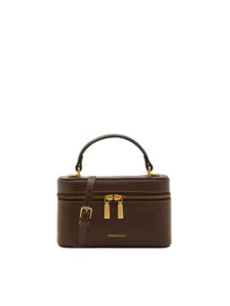 MIRAGGIO - Brown Solid Pu Handheld Bag with Detachable Strap