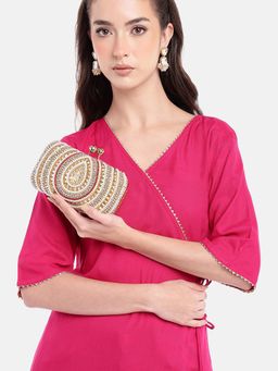 Fabbhue - Multi-Color Embellished Beads Clutch