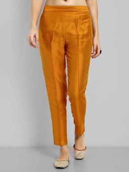 Mera Rang - Goldenrod Mustard Cotton Silk Ankle Pant