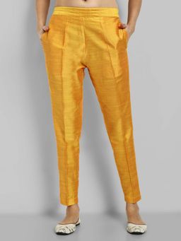 Mera Rang - Mustard Ankle Cotton Silk Pant