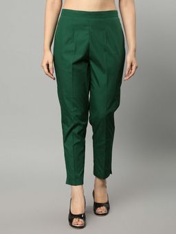 Mera Rang - Straight Fit Green Drainpipe Pant