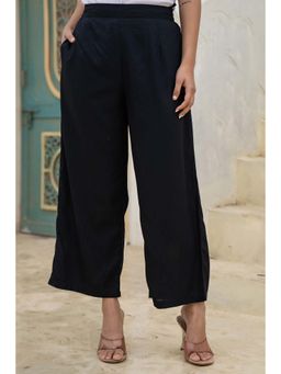 Juniper - Black Solid Viscose Palazzo