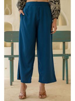 Juniper - Navy Solid Viscose Palazzo