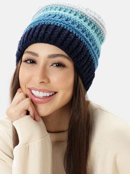 Magic Needles - Blue Self Design Beanie