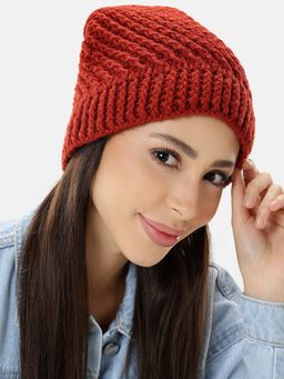 Magic Needles - Rust Self Design Beanie