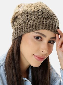 Magic Needles - Brown Self Design Beanie