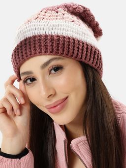 Magic Needles - Pink Self Design Beanie