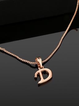 Estele - Valentine Gift - Rose Gold Plated Initial D Letter Pendant for Women