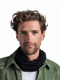 Buff - Unisex Black Lightweight Merino Wool Tubular Neck Gaiter